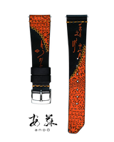 ANDО̄ HYBRID SCAR 継ぎ 20MM FOR FINE WATCHES AND APPLE : DAIDAI-IRO 橙色